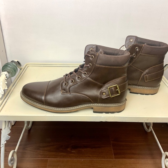 JF J. Ferrar Riverside Brown Comfort Moto Combat Ankle Lace-Up Boot Men's sz 13M - Picture 13 of 13